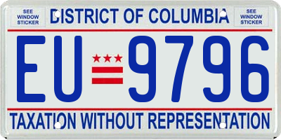 DC license plate EU9796