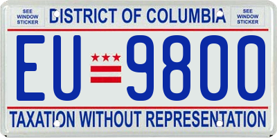 DC license plate EU9800