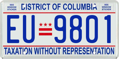 DC license plate EU9801