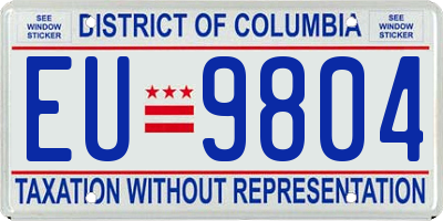DC license plate EU9804
