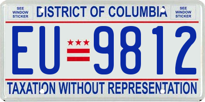 DC license plate EU9812