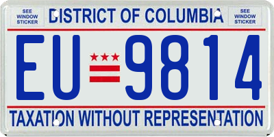 DC license plate EU9814