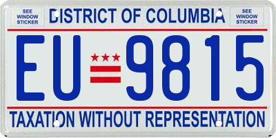 DC license plate EU9815
