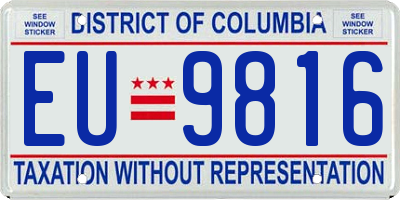 DC license plate EU9816