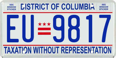 DC license plate EU9817