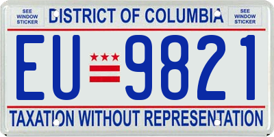 DC license plate EU9821