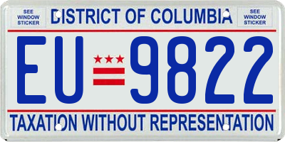 DC license plate EU9822
