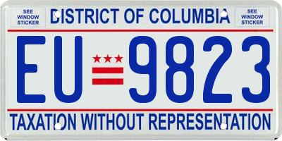 DC license plate EU9823