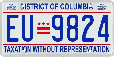 DC license plate EU9824