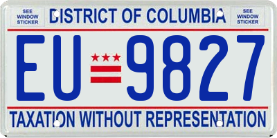 DC license plate EU9827