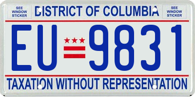 DC license plate EU9831