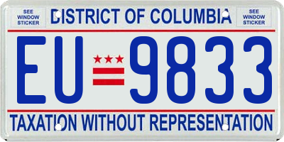 DC license plate EU9833