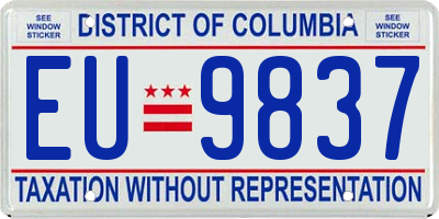 DC license plate EU9837