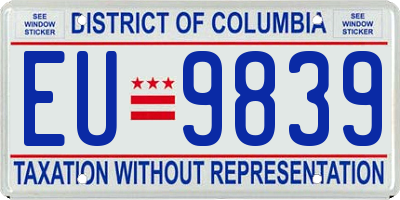 DC license plate EU9839