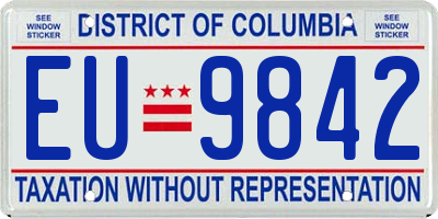 DC license plate EU9842