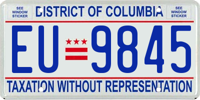 DC license plate EU9845