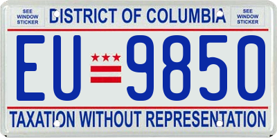 DC license plate EU9850