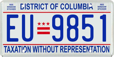 DC license plate EU9851