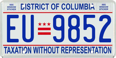 DC license plate EU9852