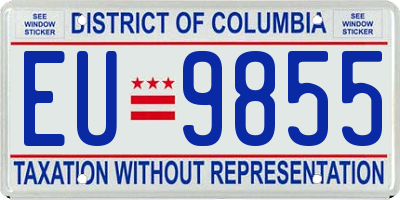 DC license plate EU9855