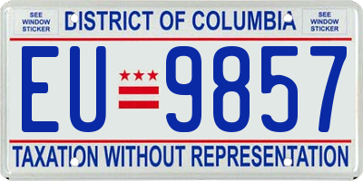DC license plate EU9857