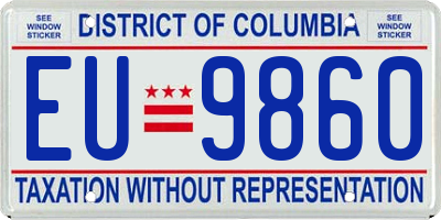 DC license plate EU9860