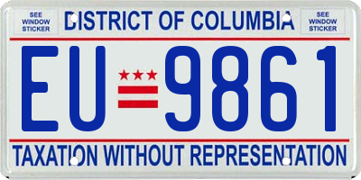 DC license plate EU9861
