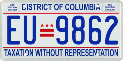 DC license plate EU9862