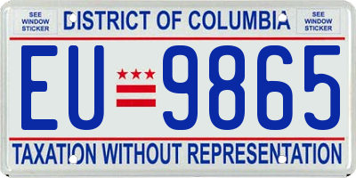DC license plate EU9865