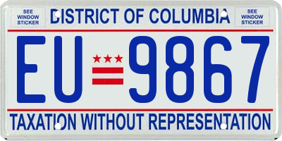 DC license plate EU9867