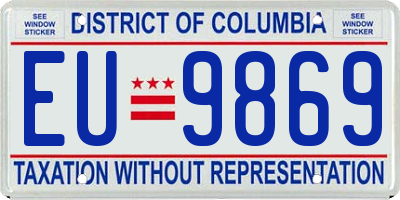 DC license plate EU9869