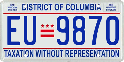 DC license plate EU9870