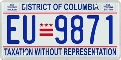 DC license plate EU9871