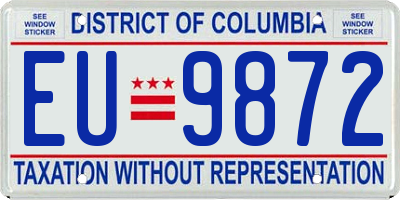 DC license plate EU9872