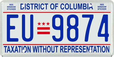 DC license plate EU9874