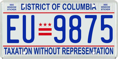 DC license plate EU9875