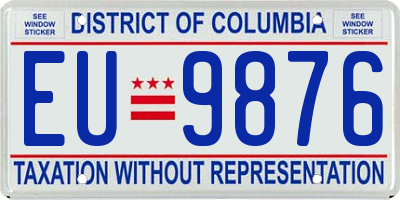 DC license plate EU9876
