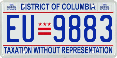 DC license plate EU9883