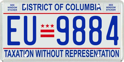 DC license plate EU9884