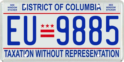 DC license plate EU9885