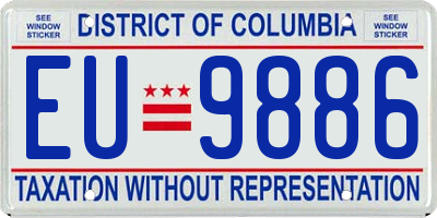DC license plate EU9886