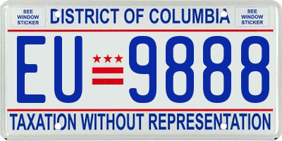 DC license plate EU9888