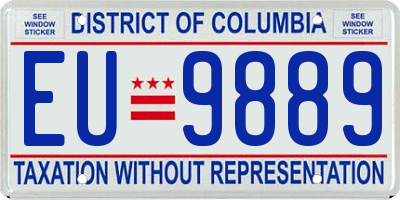 DC license plate EU9889