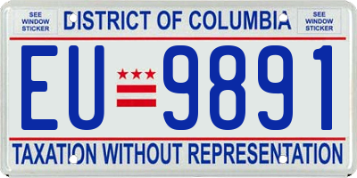 DC license plate EU9891