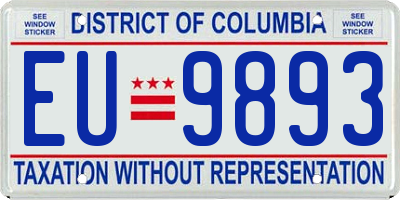 DC license plate EU9893