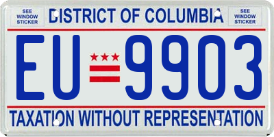 DC license plate EU9903