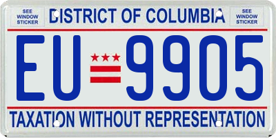 DC license plate EU9905