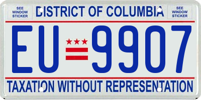 DC license plate EU9907