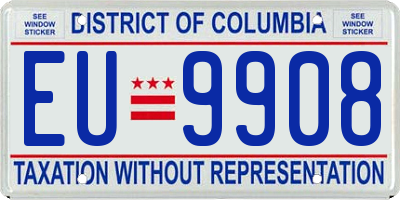 DC license plate EU9908
