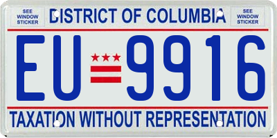 DC license plate EU9916